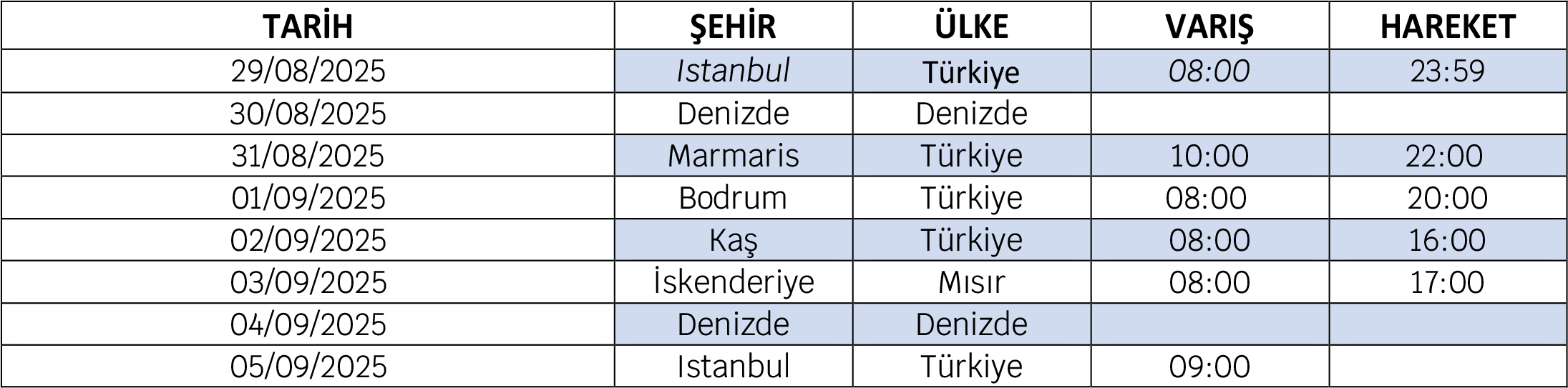 Tur Programı